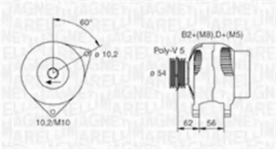 MAGNETI MARELLI 063730020010 -  Генератор